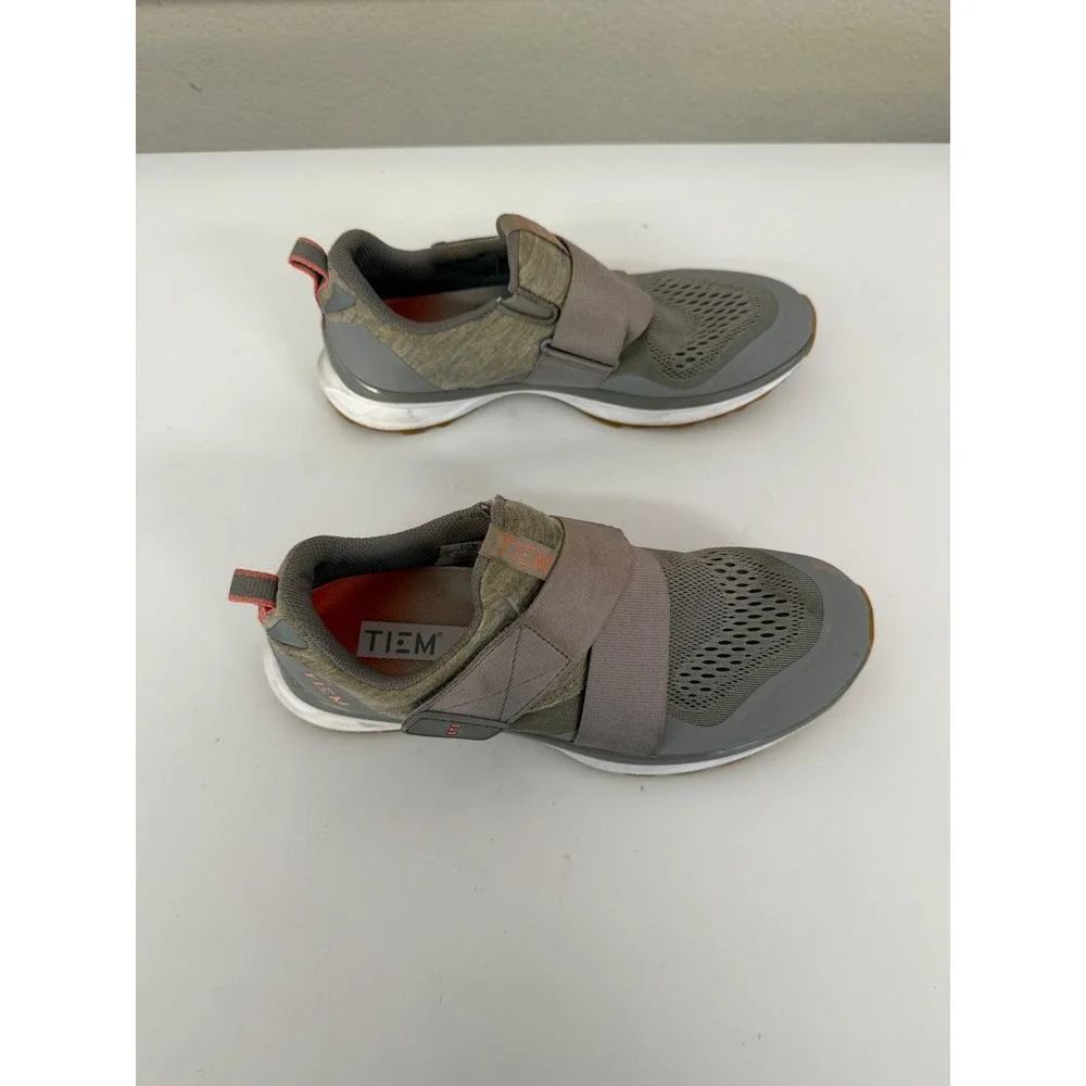 TIEM Slipstream Indoor Cycling Shoes Grey Coral Women US 8 SPD Cleats Included
